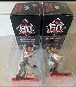 2018 SAN FRANCISCO SF GIANTS BUSTER POSEY & BRIAN WILSON 2 BOBBLEHEAD SET - NEW!