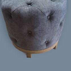 BRAND NEW Pottery Barn Jake Tufted Swivel Stool - Performance Blue!