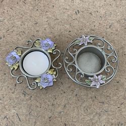 Floral Tea Light Candle Holders