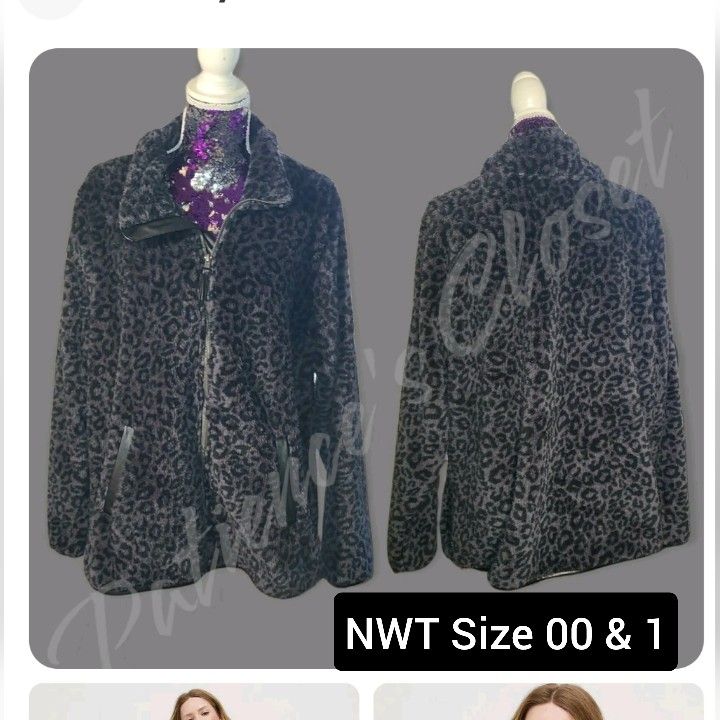Torrid Grey & Black Animal Print Zip Up Fleece