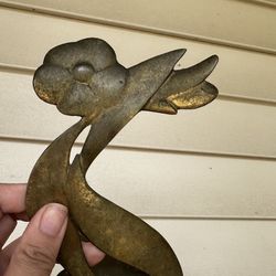 Vintage Brass Flower Art Mid Century Decor Unique Piece 