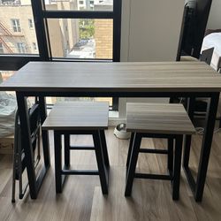 Wood Counter Table Set