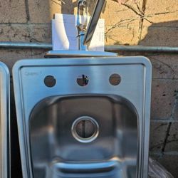 New 17x22x8 Sink Combo With Faucet. $60