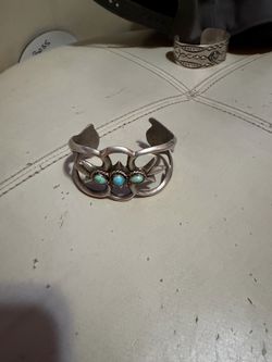 Navaho silver and turquoise bracelets