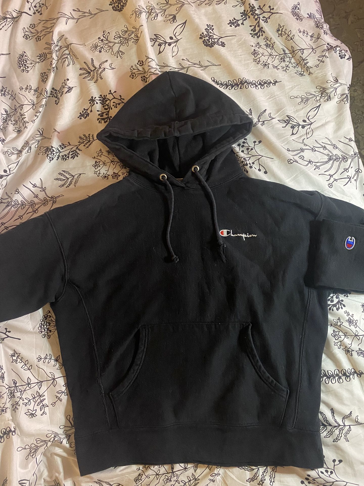 Kids L Champion Black Hoodie