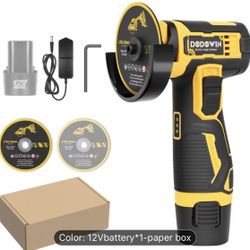19500RPM Mini Cordless Angle Grinder, Electric Grinding & Polishing Tool, 1/2 Batteries Included, Lithium Power Grinder Fo