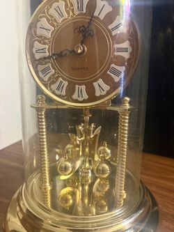Vintage Elgin Style Glass Dome Clock – Battery Operated