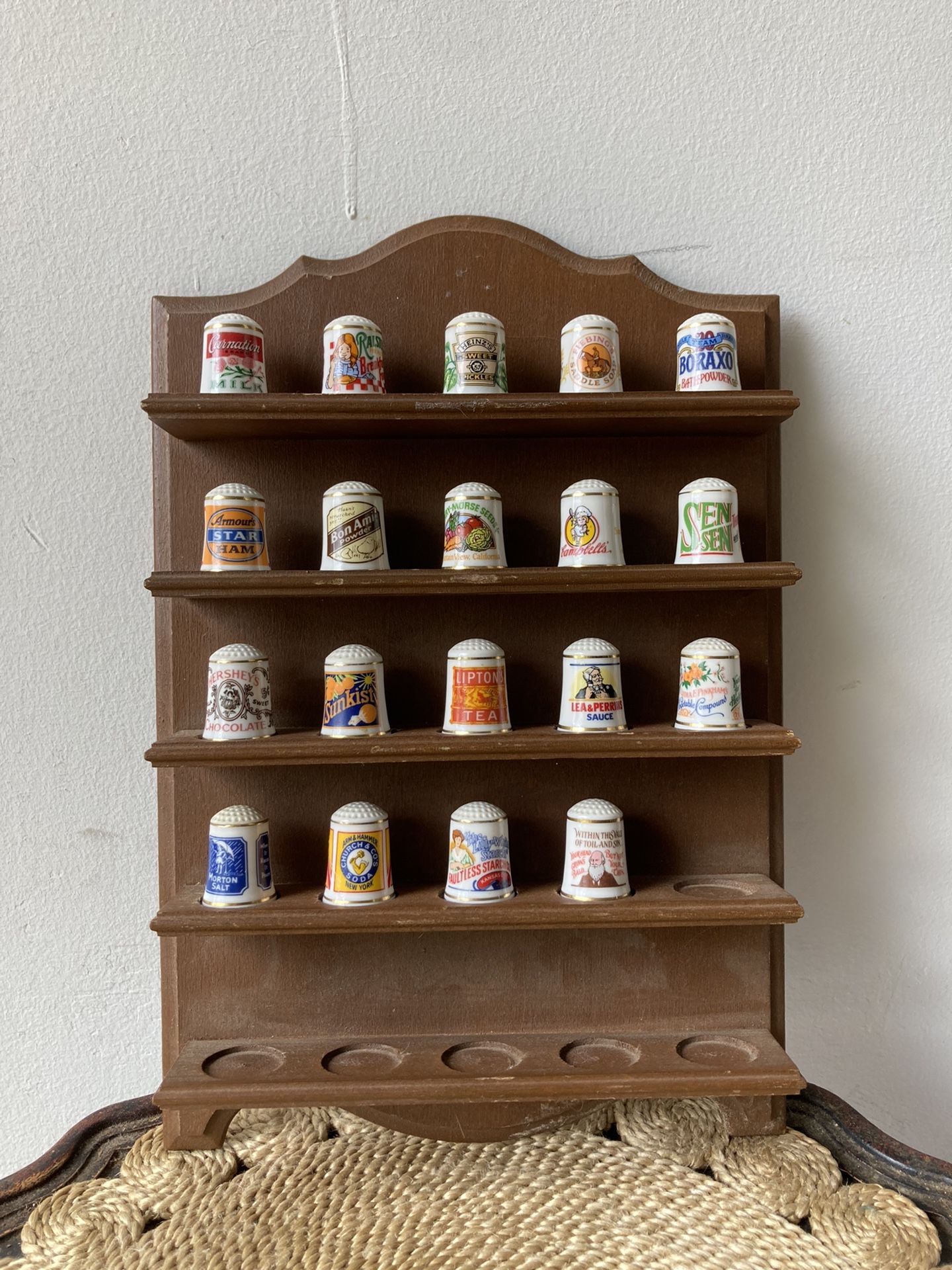 Franklin Mint Advertising Porcelain Thimble Set