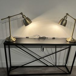 Entry Table And Gold Lamps