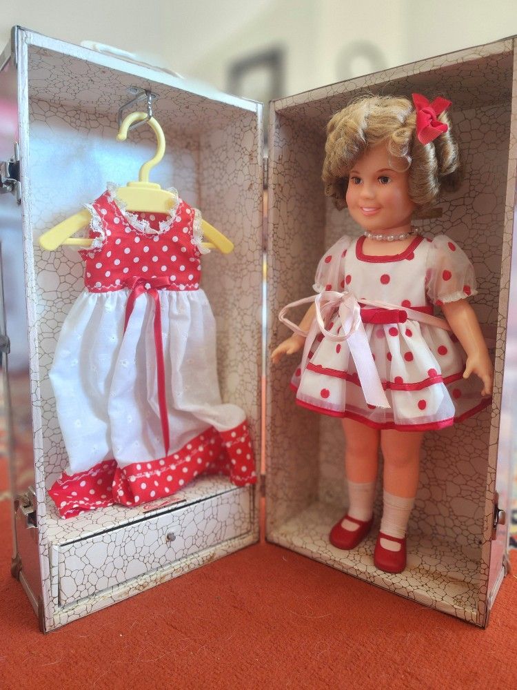 Vintage Shirley Temple Doll with Original Cass Toys Wardrobe Trunk