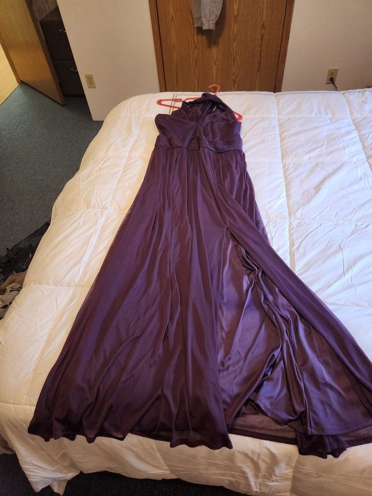 purple dress w/slit