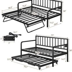twin daybed with pop up trundle 