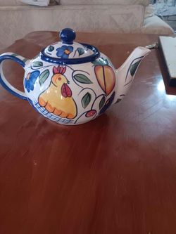 Tetera de ceramic rooster fruit teapot