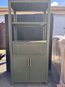 Green Cabinet Shelf And Drawer
