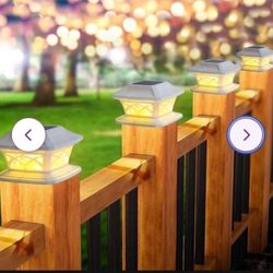 SOLAR POWERED FENCE POST CAP LIGHT (8 PIECES