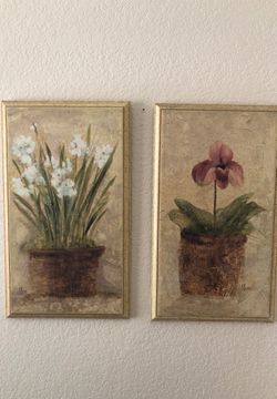“Potted plants” wall decor, 2 piece set