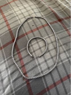 Tennis chain and bracelet set