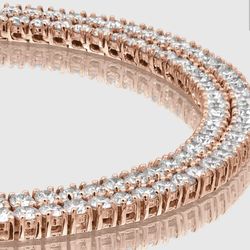 Rose Gold 24 Inch Cubic Zirconia Necklace 