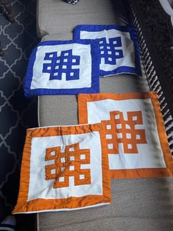 Decorative Pillow Covers/ cases with Knot Appliqué – Set of 4