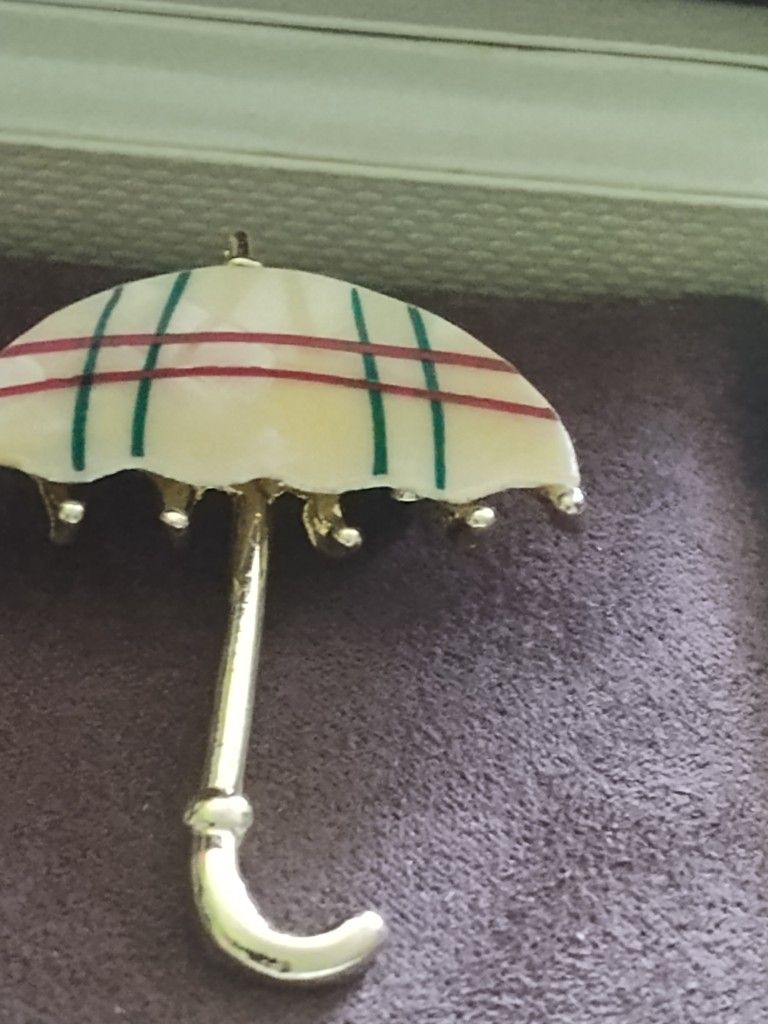 Umbrella Brooch Retro Collectible Pin Vintage Costume Jewelry