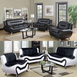 One Day Sale ! Leather Three Piece Couch Set 