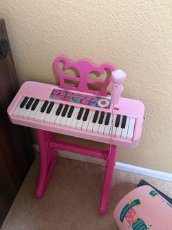 Pink Kids Toy Keyboard Piano with Microphone