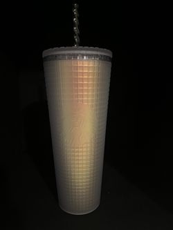 New white grid starbucks tumbler