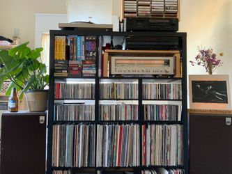 IKEA Kallax Black 3x4 Shelving Unit with Inserts