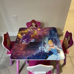 Disney princess table and 4 chairs