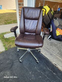 Brown leather chair