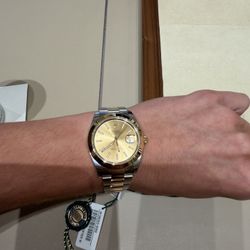 Rolex Datejust 41mm Two Tone Smooth Bezel and Oyster Band
