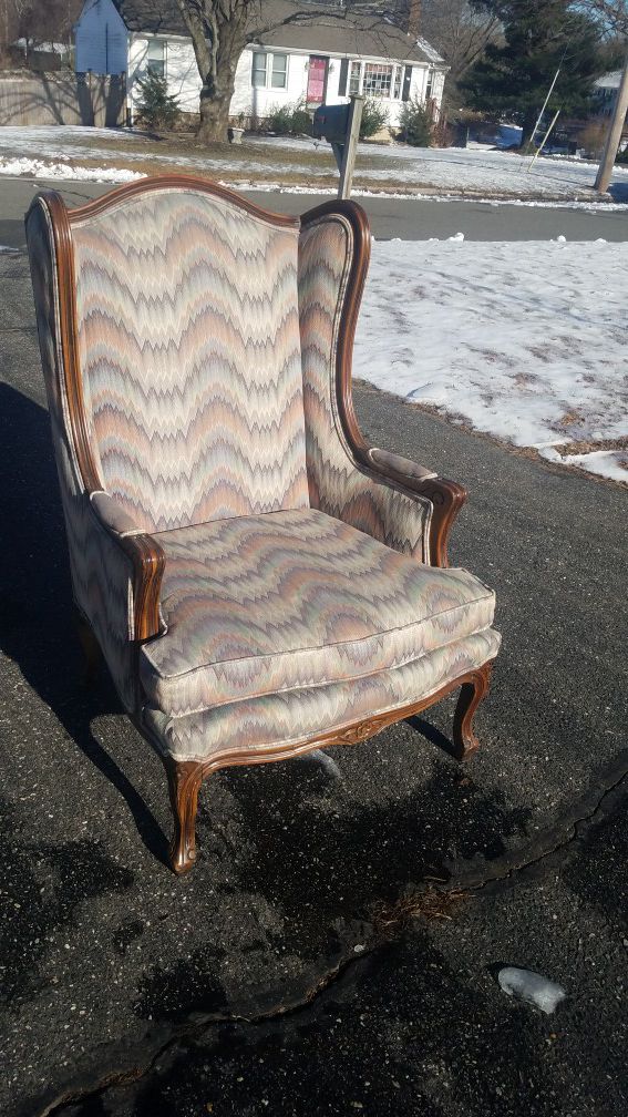 Antique Ethan Allen wingback chair