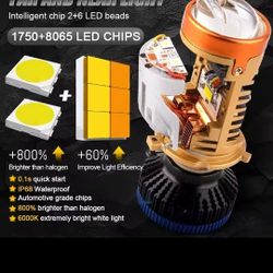 H4 Led Bulbs Super Bright With Projector Extreme Bright 