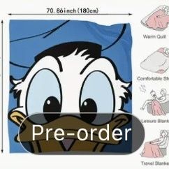 DISNEY DISNEYLAND DONALD DUCK BLANKET 100% BRAND NEW IN PACKAGING   78.86 X 70.86 IN.   ;^o