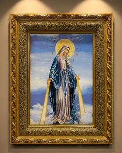 Virgin Mary Framed Religious Painting 💐✨ 3.4 ft W x 2.7 ft H