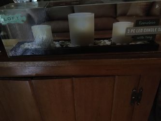 Loft Living 3 piece LED flameless candle set with tray