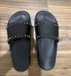 Christian Louboutin Calfskin Studded Slides