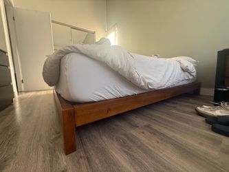 Cb2 King acacia bed frame