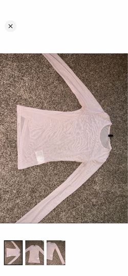 Size xs light, pink, sheer, long sleeve crewneck top