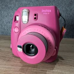 Fujifilm Instax Mini 9 Instant Camera Pink with White leather Case