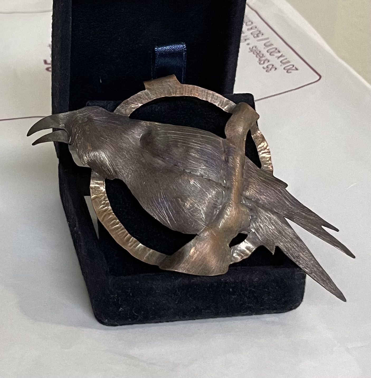 Handmade Copper Raven Pendant
