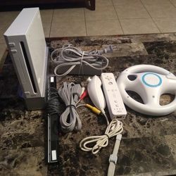 Nintendo Wii Console Bundle RVL-001 GameCube Compatible Cords Remotes Tested 