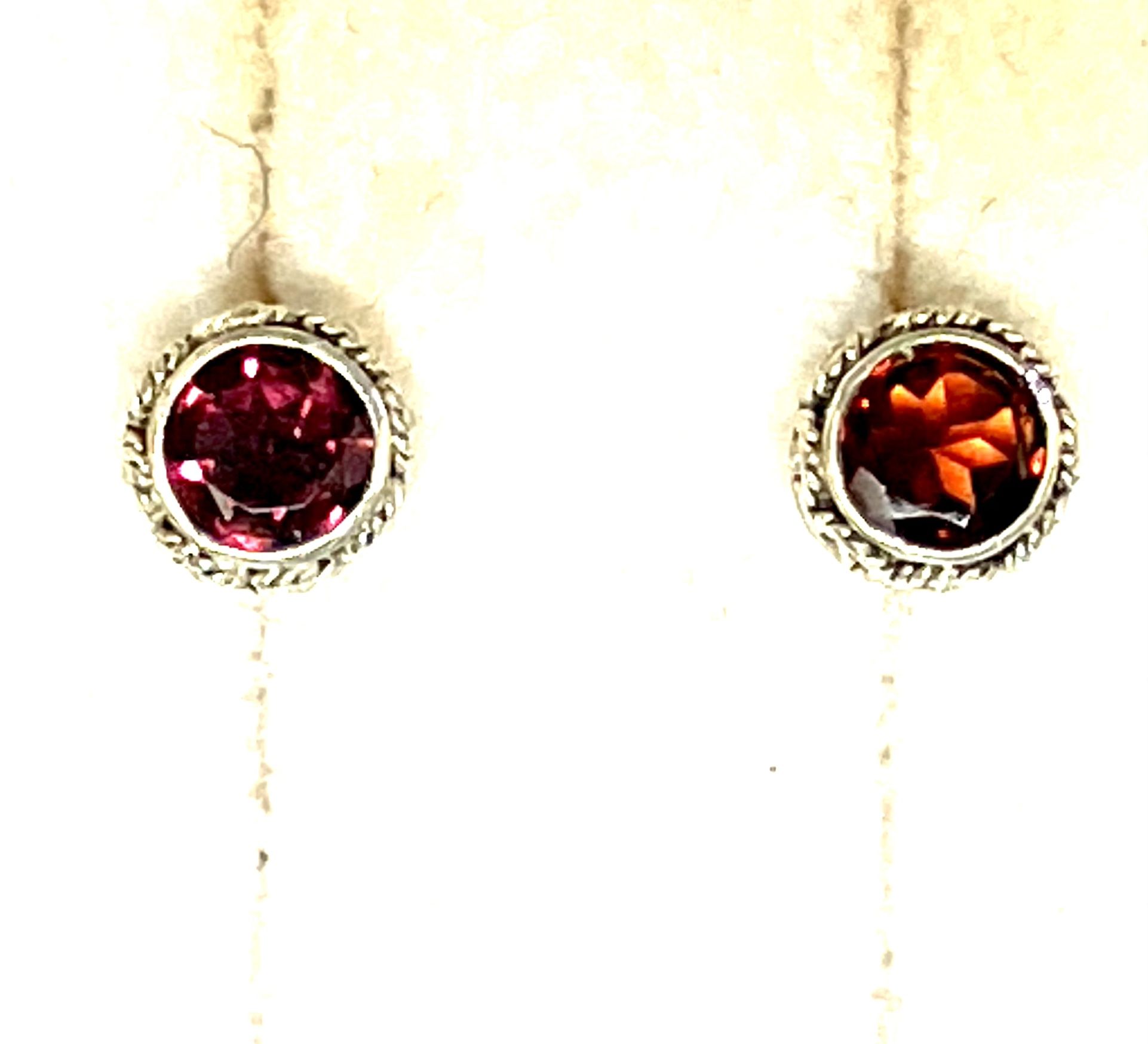 New Sterling Garnet Earrings