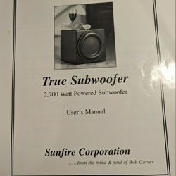 SunFire True subwoofer