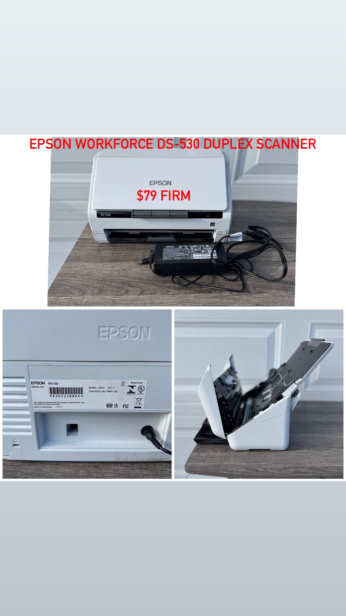 Epson DS-530 Color Duplex Document Scanner