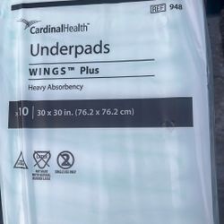 Cardinal Health Underpads Wingplus Heavy Absorbency 