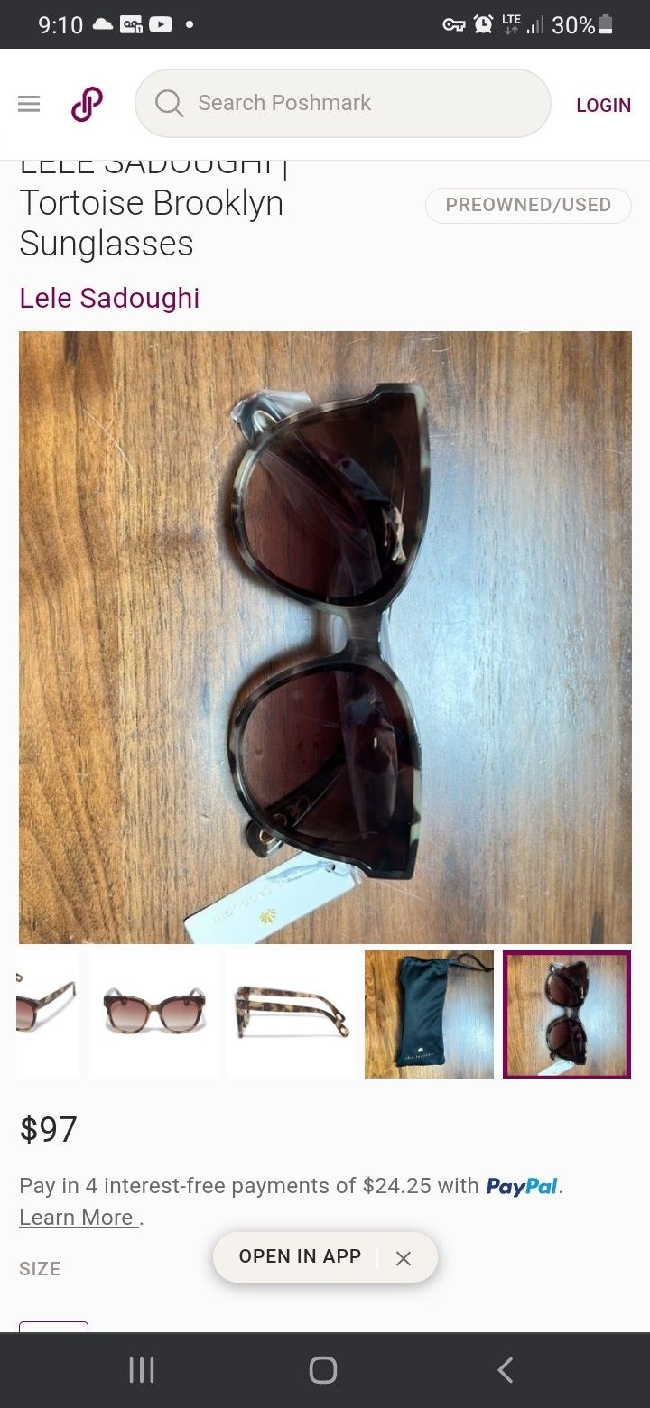 2.) LELE Sadoughi Sunglasses Brown NWT