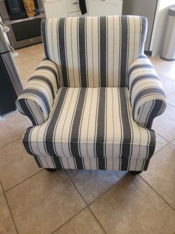 Traditional Rolled-Arm Accent Chair - Farmhouse Stripe ($120)