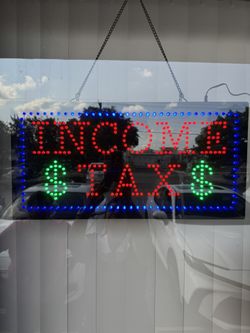 Letrero Luminoso LED “INCOME TAX” en Venta