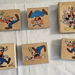Vintage Disney Goofy Rubber Stamp Set (6) + Mickey & Friends – Rare 90s Collectible Craft Lot